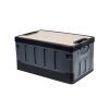 Thùng đựng đồ gấp gọn 60 Lít nắp vân gỗ siêu chắc chắn