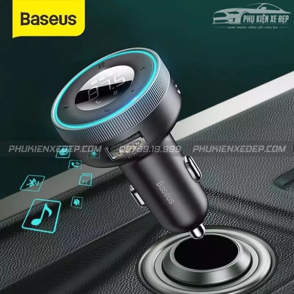 Tẩu Sạc Bluetooth Baseus 5.0 nghe nhạc - 5V/3.4A, Dual USB