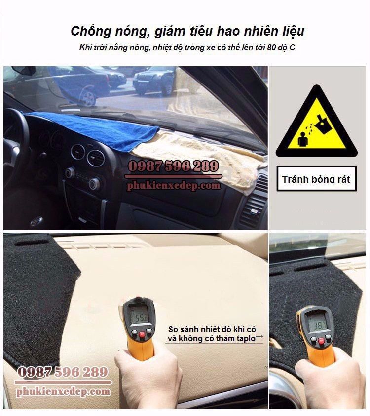 Thảm chống nóng taplo cho xe Camry 2014 Việt Nam 3