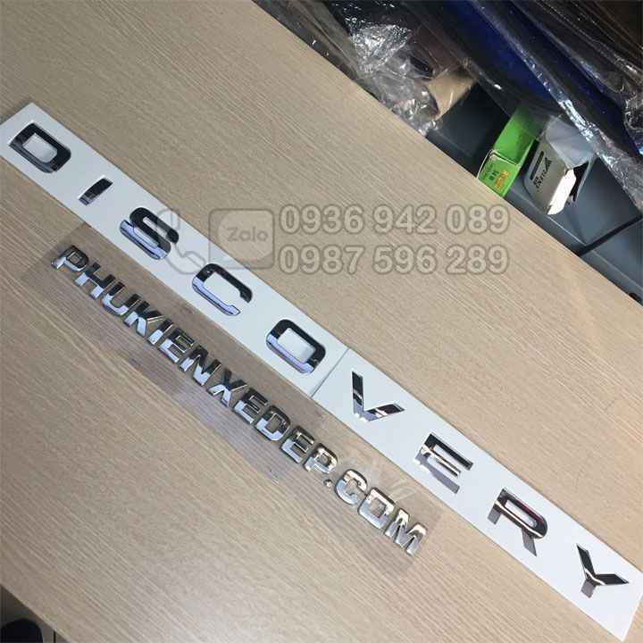 Decal tem chữ Discovery 3D cho ô tô