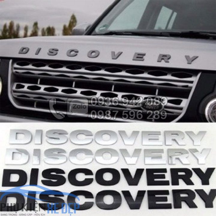 Decal tem chữ Discovery 3D cho ô tô