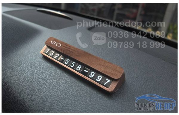 Bảng ghi số điện thoại trên ô tô GD chất liệu Gỗ