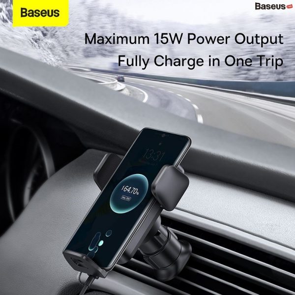 Giá đỡ điện thoại ô tô kiêm sạc không dây Baseus (QI 15W)