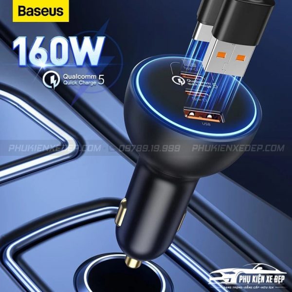 Tẩu Sạc Ô tô Baseus 160W 1 USB QC5.0 - 2 TypeC