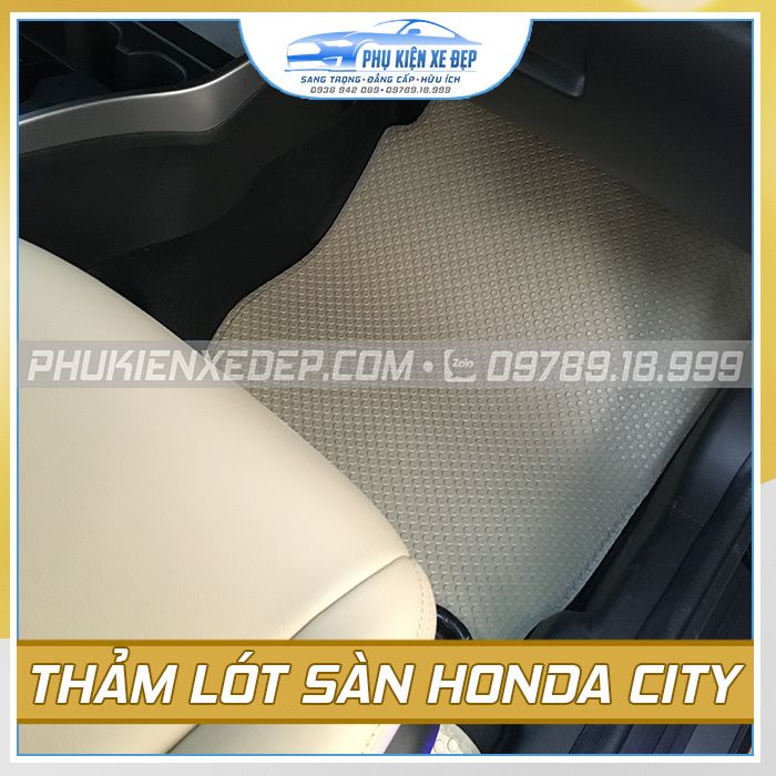 Bộ thảm lót sàn ô tô Honda City cao su Thái Lan MỚI NHẤT