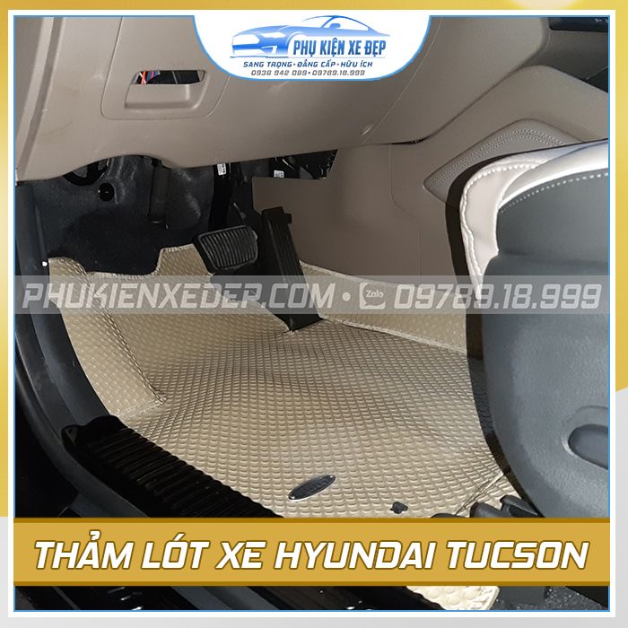 Bộ thảm lót sàn ô tô Hyundai Tucson cao su Thái Lan MỚI NHẤT