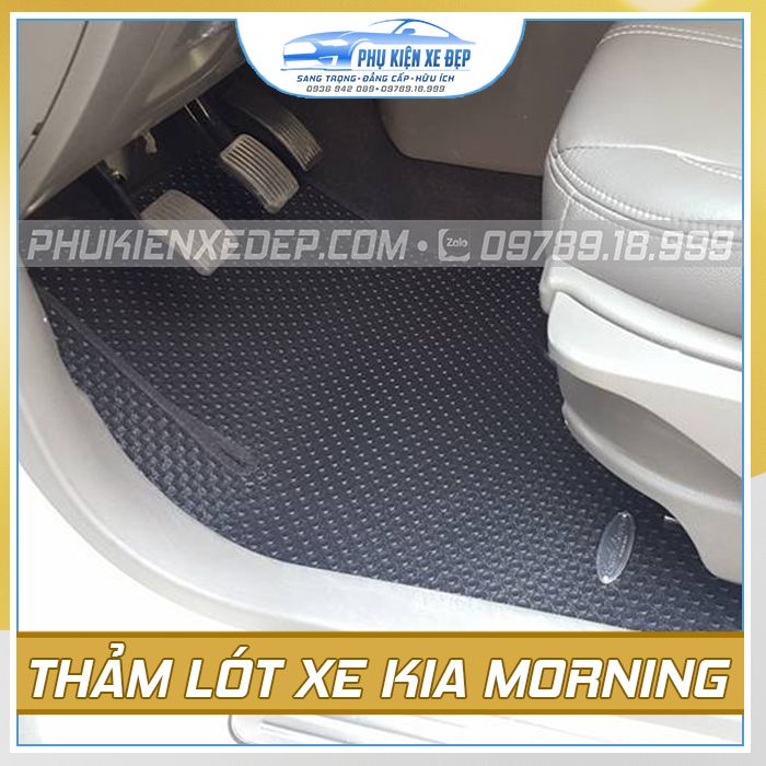 Bộ thảm lót sàn ô tô Kia Morning cao su Thái Lan MỚI NHẤT