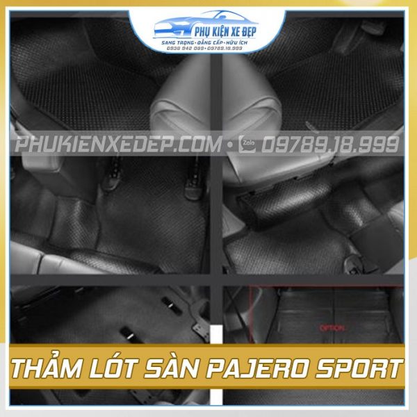 Bộ thảm lót sàn ô tô cao su Thái Lan theo xe Mitsubishi Pajero Sport