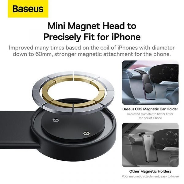 Giá Đỡ Điện Thoại Ô tô Baseus Nam Châm Sạc Không dây C02 Magnetic Phone Holder 15W