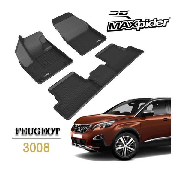 Thảm lót sàn Peugeot 3008 bằng khuôn đúc hãng 3D MAXpider KAGU