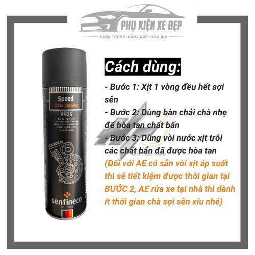 Dung Dịch Vệ Sinh Rửa Sên Xe Máy Senfineco 9925