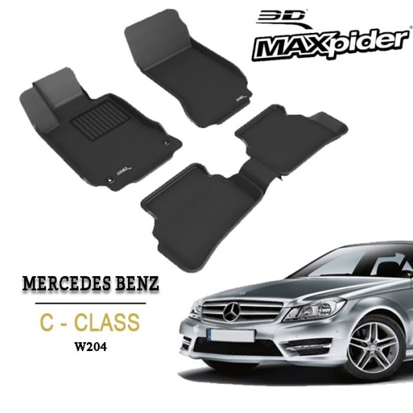 Thảm lót sàn Mercedes C Class W204 2008 - 2014 bằng khuôn đúc hãng 3D MAXpider KAGU