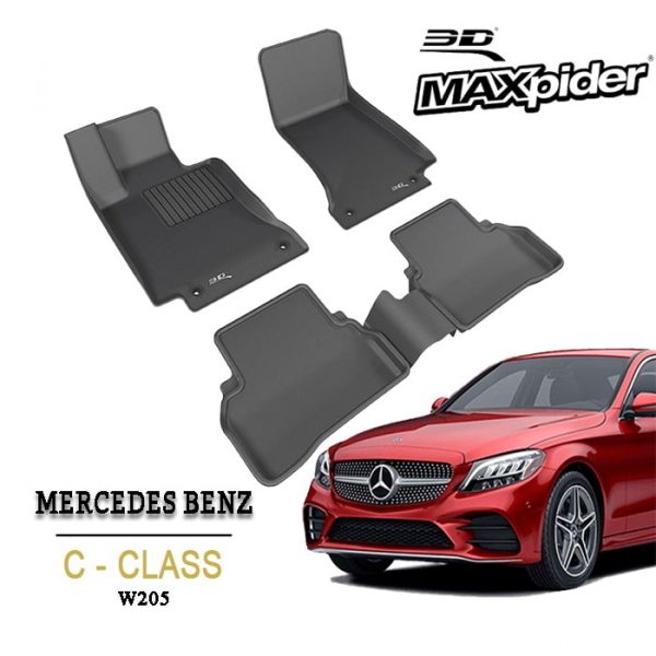 Thảm lót sàn Mercedes C Class W205 2015 - 2020 bằng khuôn đúc hãng 3D MAXpider KAGU