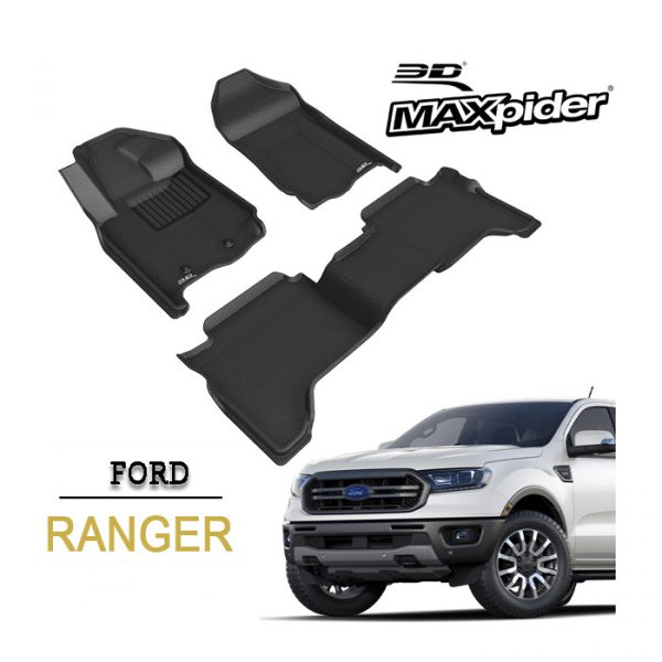 Thảm lót sàn Ford Ranger Raptor/Wildtrack bằng khuôn đúc hãng 3D MAXpider KAGU