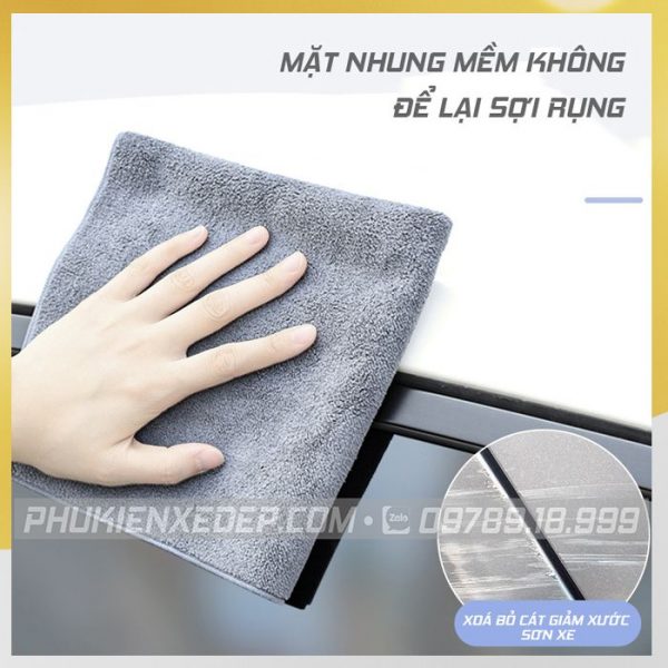 Khăn lau xe ô tô 2 lớp mặt Nhung Da Lộn