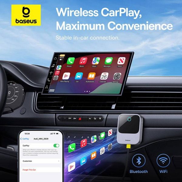 Carplay Không Dây Baseus SafeJourney Series Kết Nối Điện Thoại Lên Màn Hình